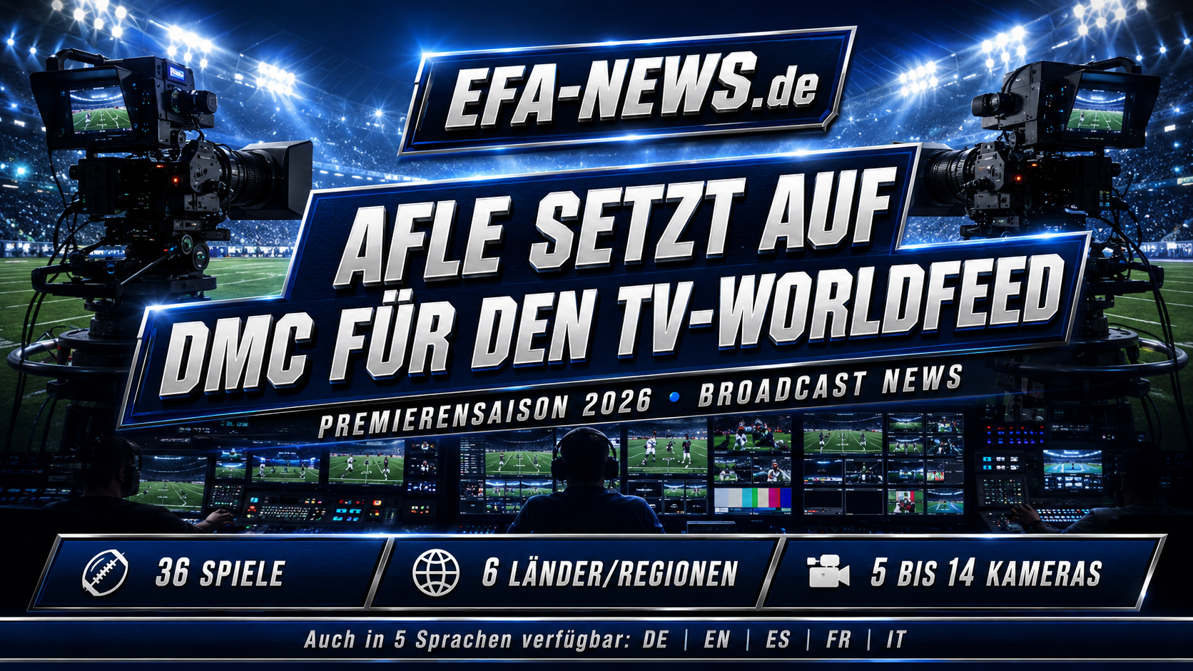 AFLE setzt auf DMC für den TV-Worldfeed – Endzone Europe