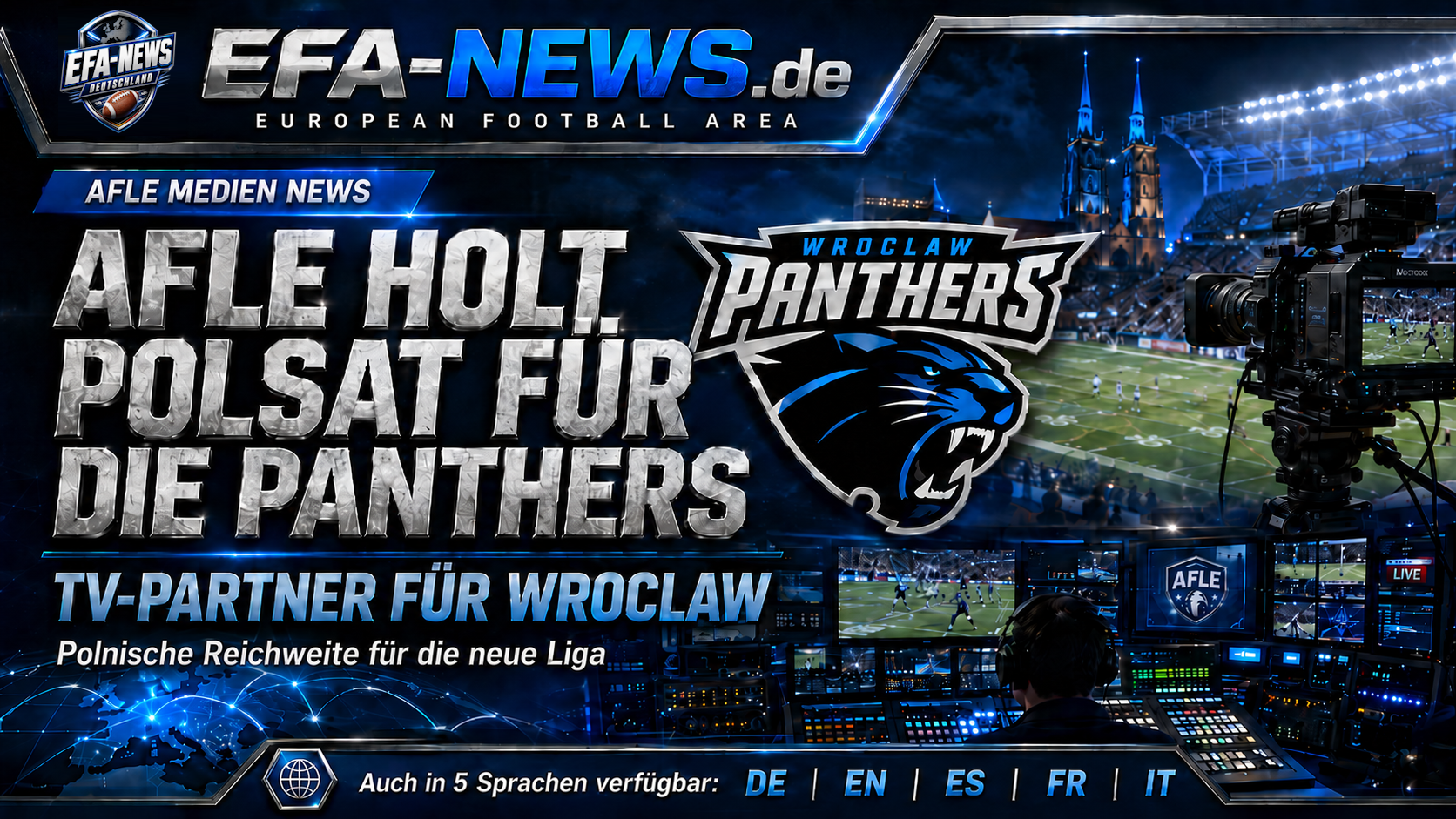 AFLE holt Polsat als Broadcast-Partner für die Wroclaw Panthers – Endzone Europe