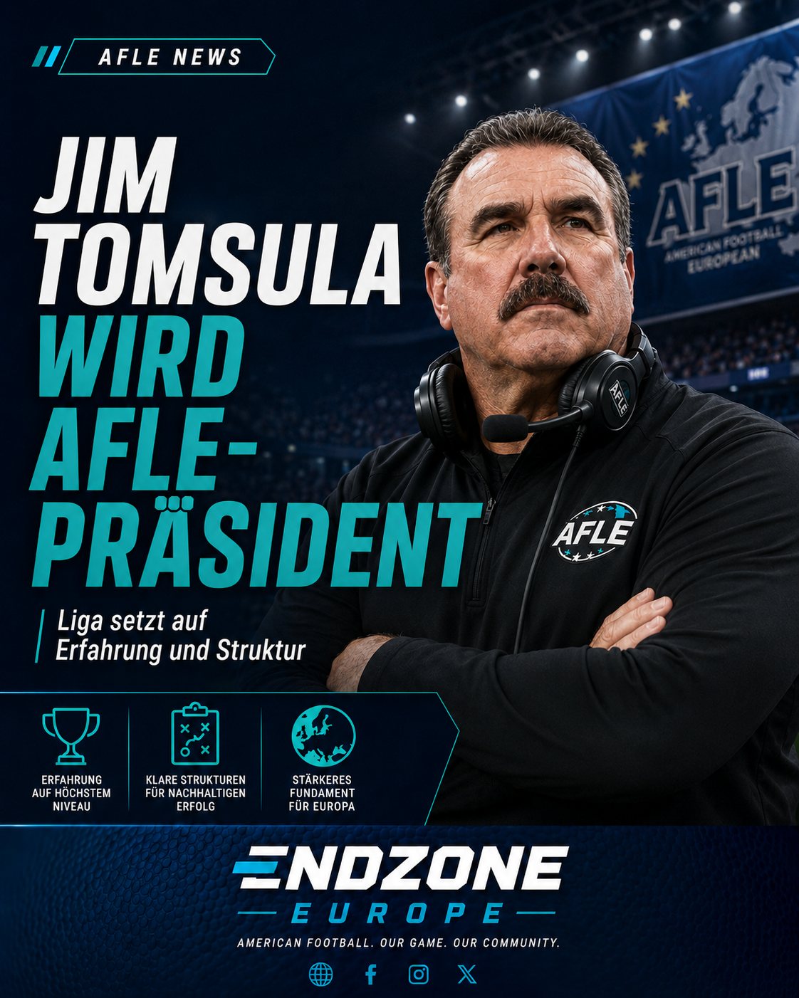 AFLE: Jim Tomsula wird Präsident der Liga – Endzone Europe