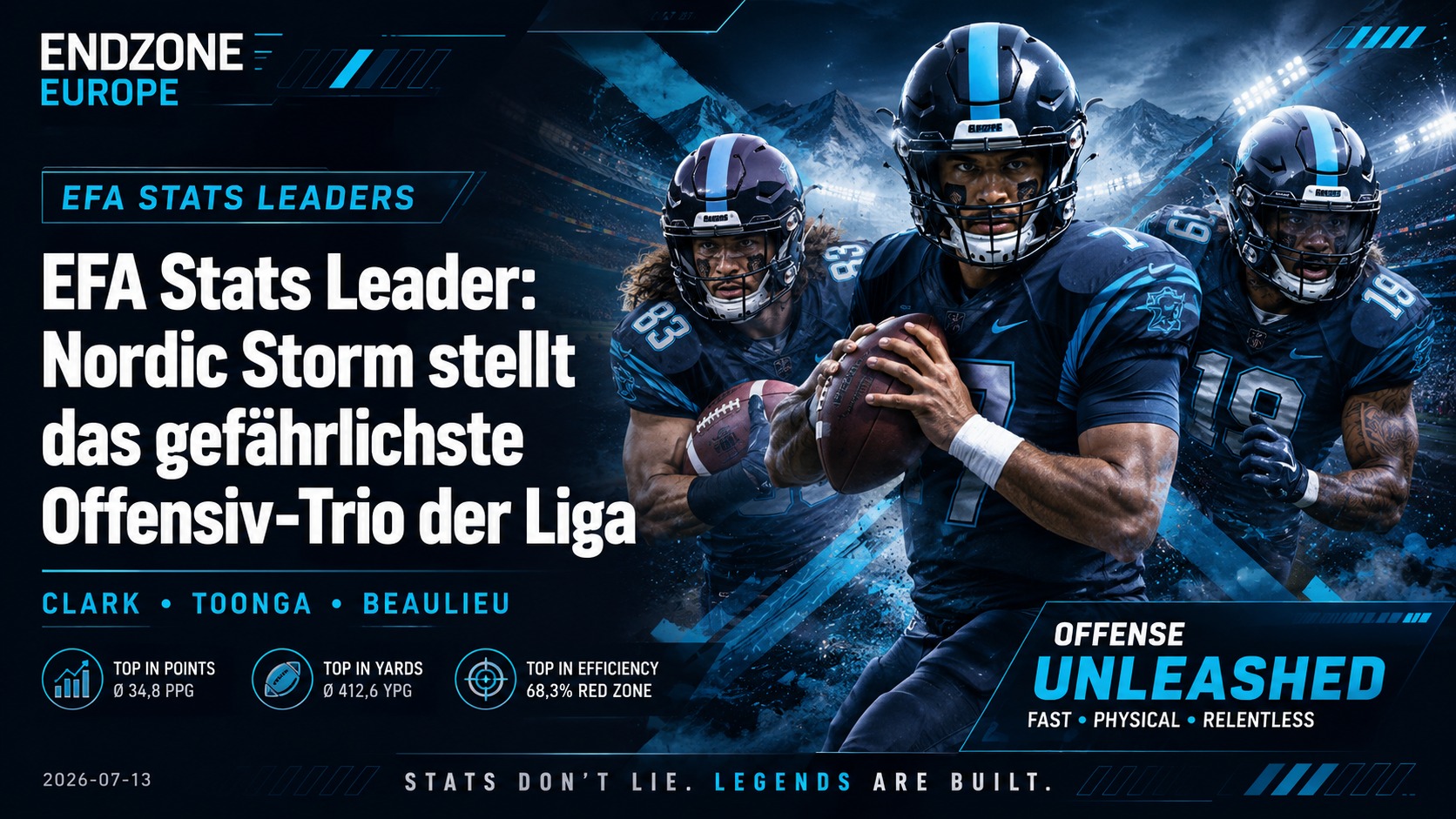 EFA Stats Leader: Nordic Storm stellt das gefährlichste Offensiv-Trio der Liga – Endzone Europe