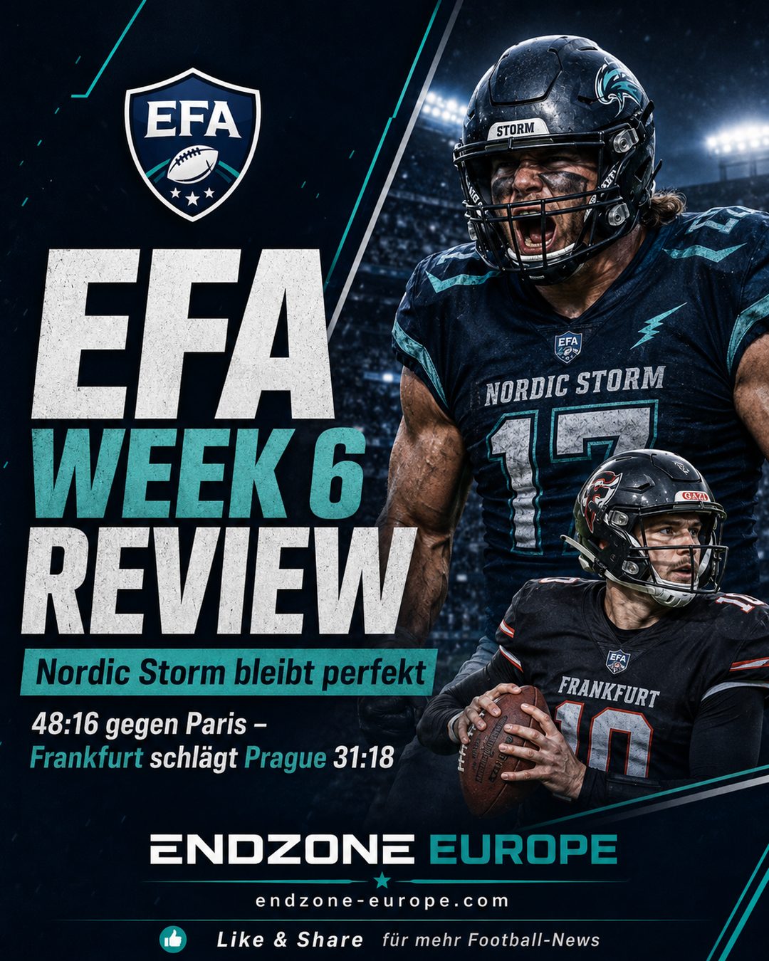 EFA Week 6 Review: Nordic Storm stays perfect, Frankfurt beats Prague – Endzone Europe