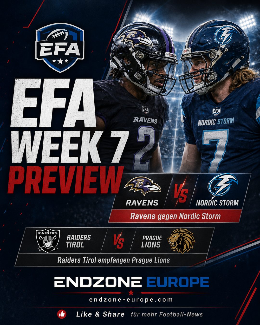 EFA Week 7 Preview: Munich Ravens vs Nordic Storm is the headline game – Endzone Europe