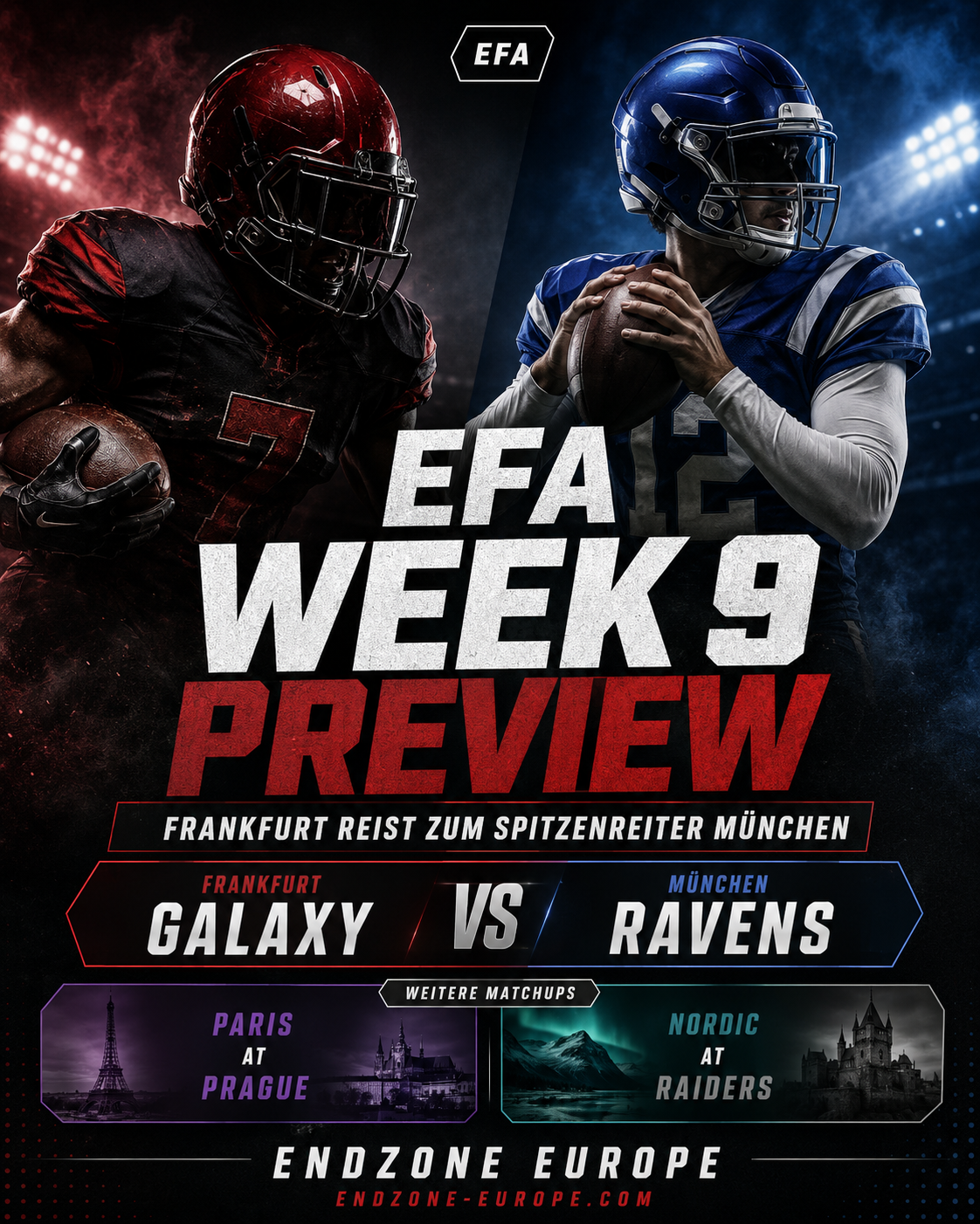 EFA Week 9 Preview: Frankfurt reist zum Spitzenreiter München – Endzone Europe
