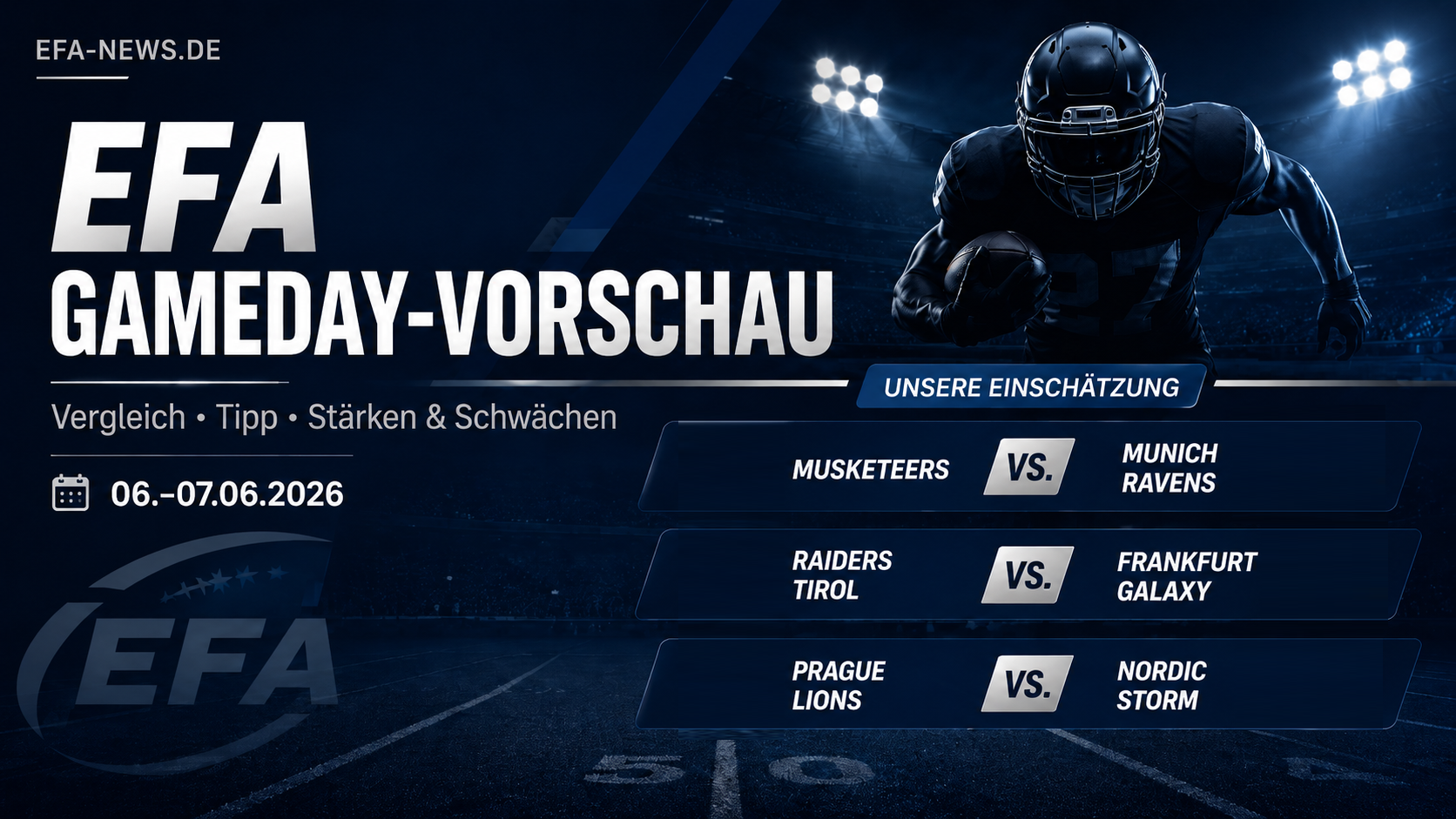 EFA-Vorschau: Topduell, Druckspiel und klare Favoritenrolle – Endzone Europe