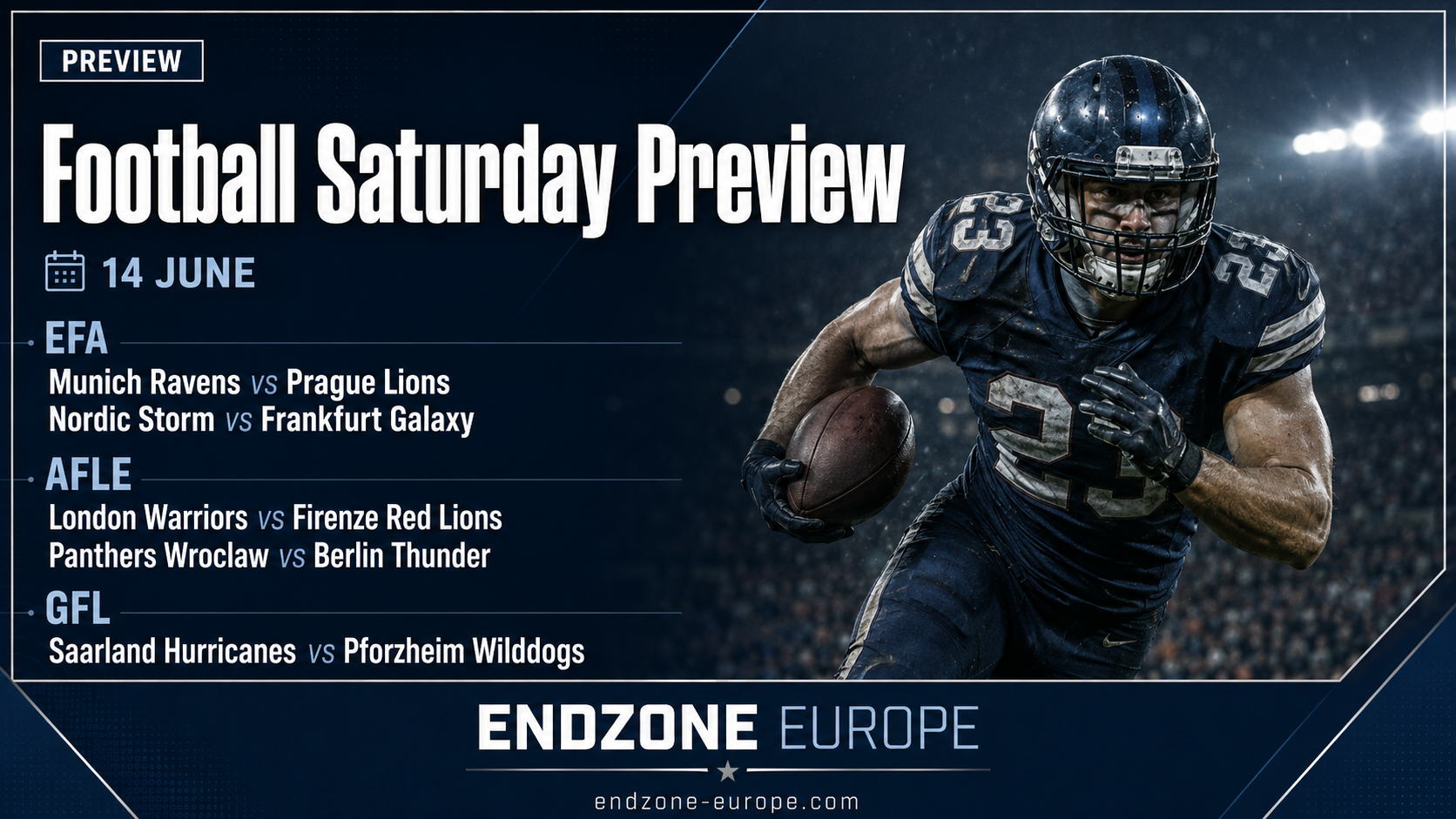 Football-Sonntag im Fokus: Ravens, Nordic Storm, Berlin Thunder und Pforzheim gefordert – Endzone Europe