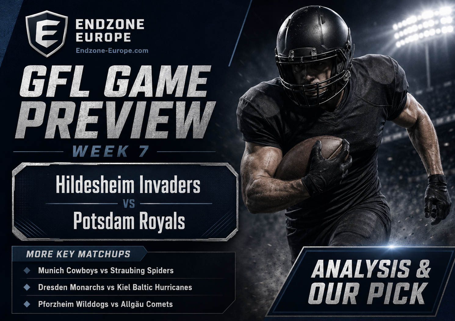 GFL Game Preview: Hildesheim gegen Potsdam als Topspiel – Dresden, Pforzheim und Cowboys gefordert – Endzone Europe