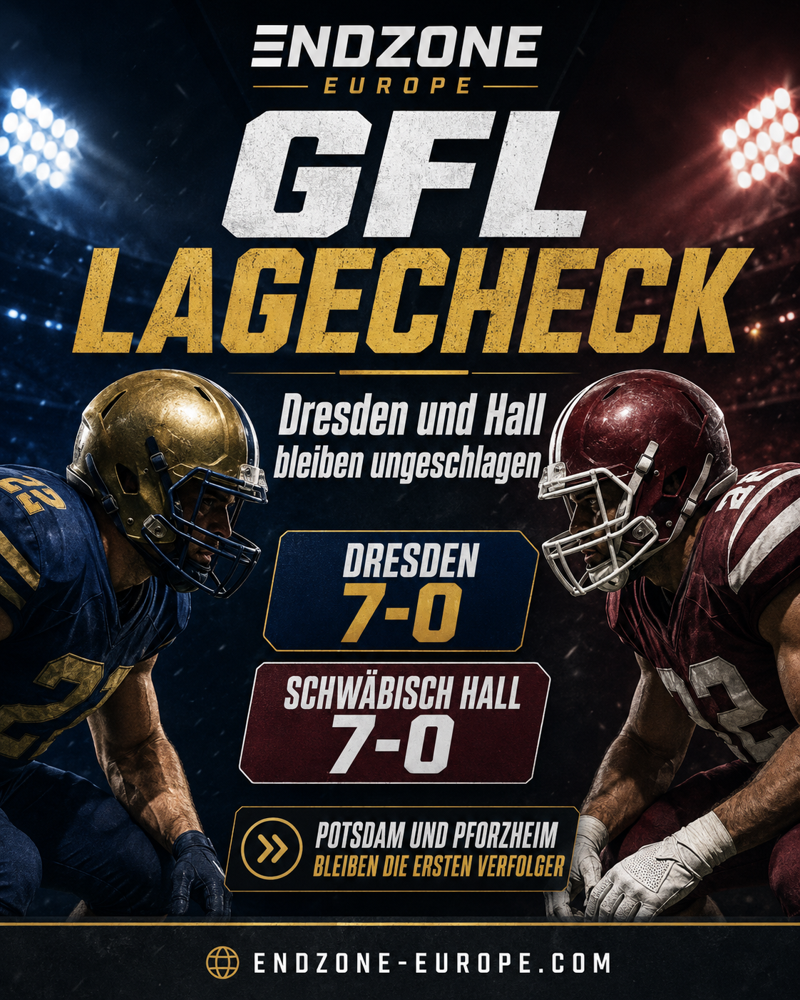 GFL Lagecheck: Dresden und Hall bleiben ungeschlagen – Endzone Europe