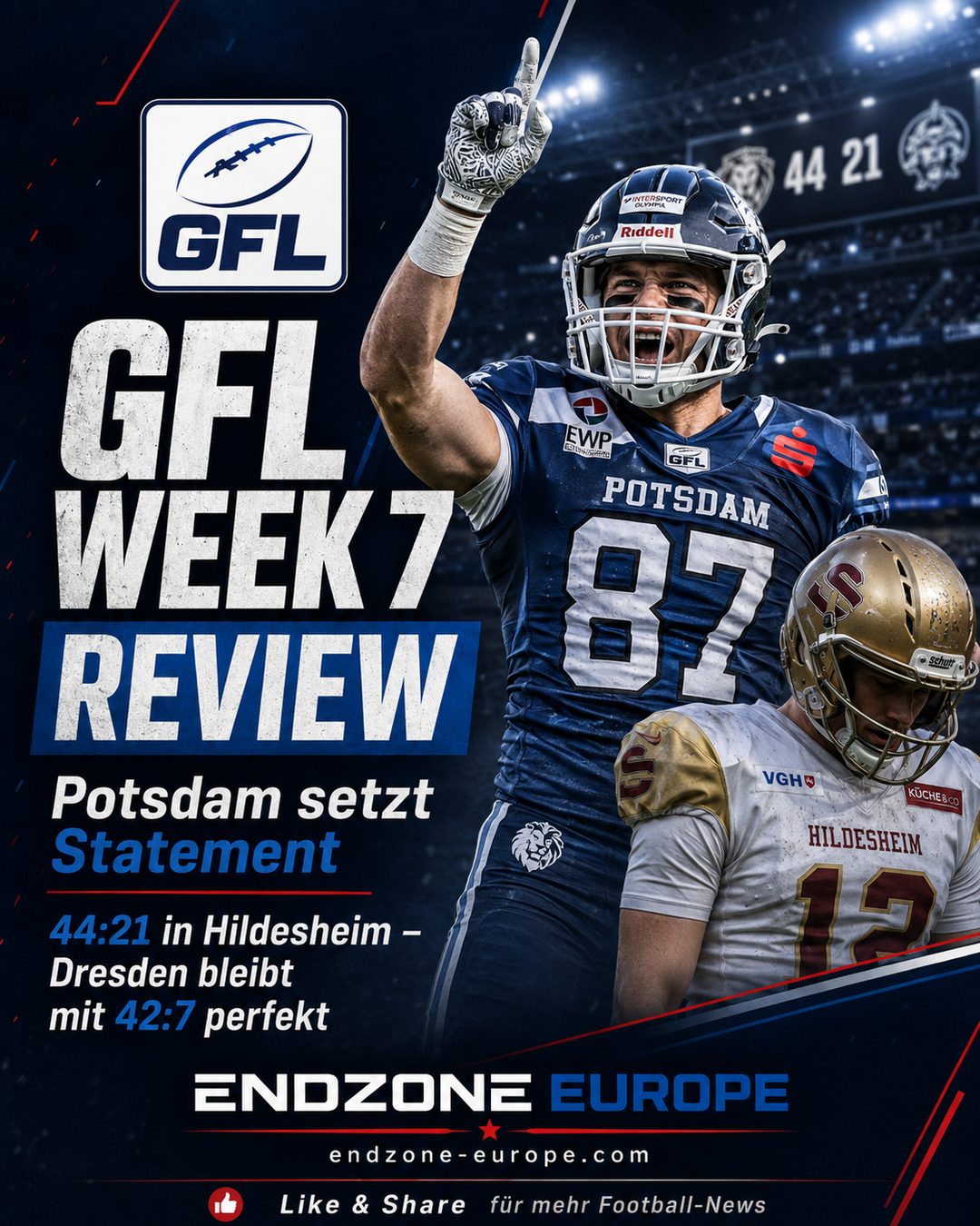 GFL Week 7 Review: Potsdam setzt Statement – Dresden bleibt perfekt – Endzone Europe