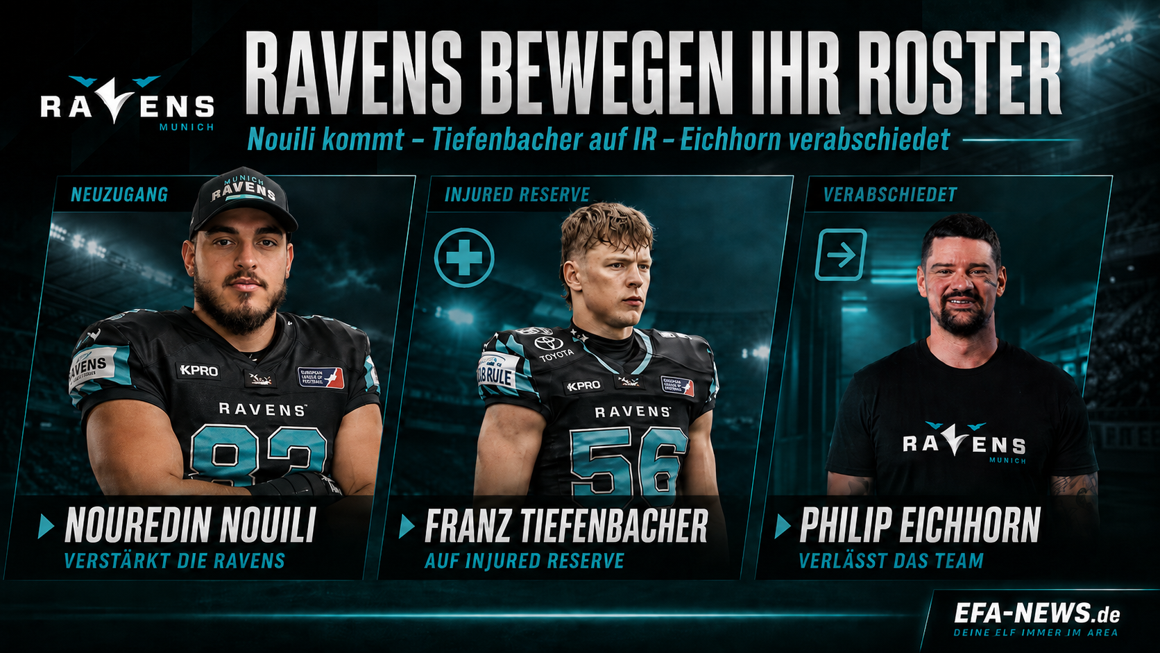 Munich Ravens bewegen ihr Roster: Nouili kommt, Tiefenbacher auf Injured Reserve – Endzone Europe