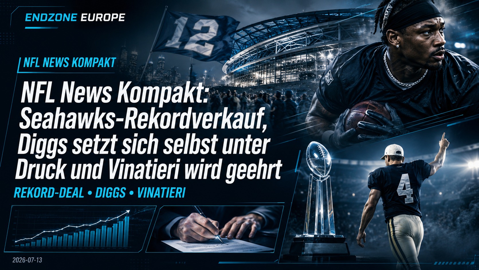 NFL News Kompakt: Seahawks-Rekordverkauf, Diggs setzt sich selbst unter Druck und Vinatieri wird geehrt – Endzone Europe