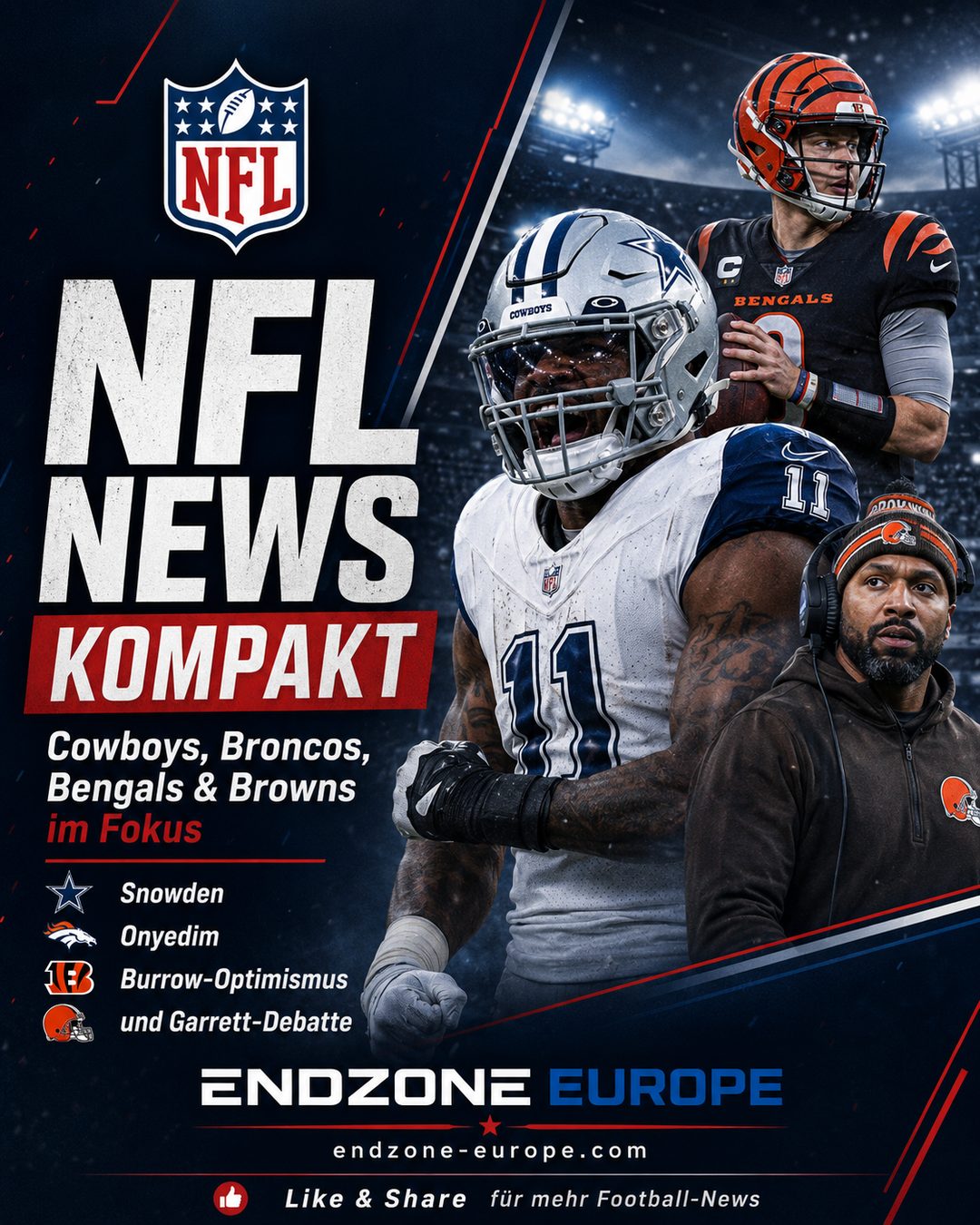 NFL News Kompakt: Cowboys, Broncos, Bengals und Browns im Fokus – Endzone Europe