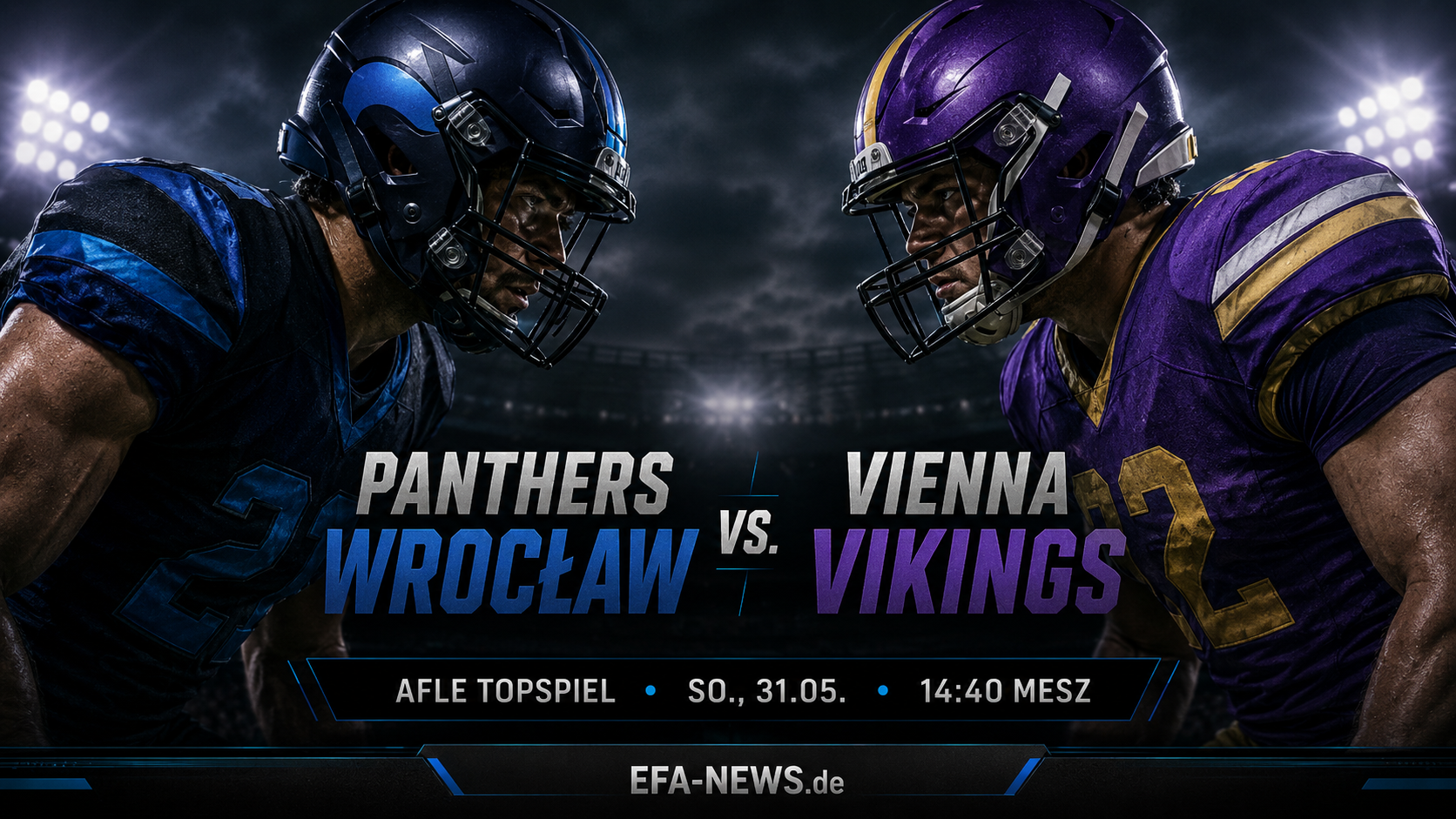 Panthers Wrocław gegen Vienna Vikings: Frühes AFLE-Topspiel im Olympic Stadium – Endzone Europe