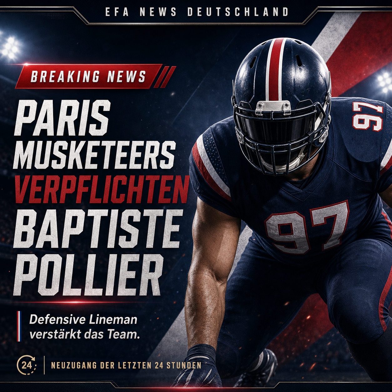 Paris Musketeers verpflichten Baptiste Pollier – Endzone Europe