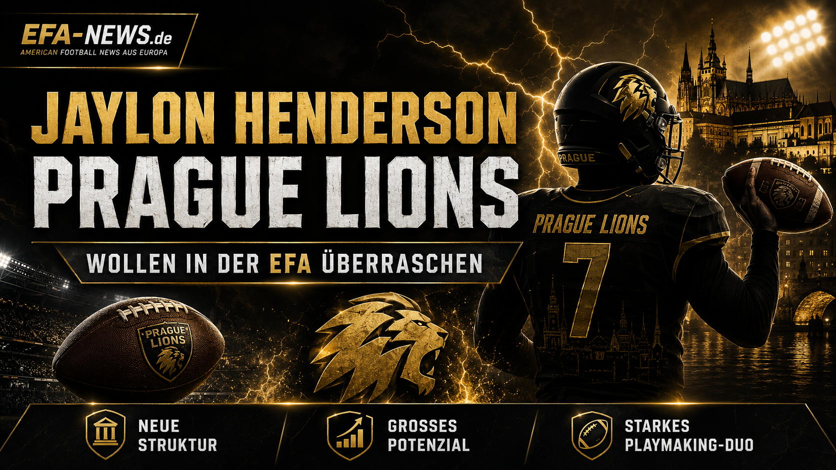 Jaylon Henderson: Prague Lions wollen in der EFA überraschen – Endzone Europe