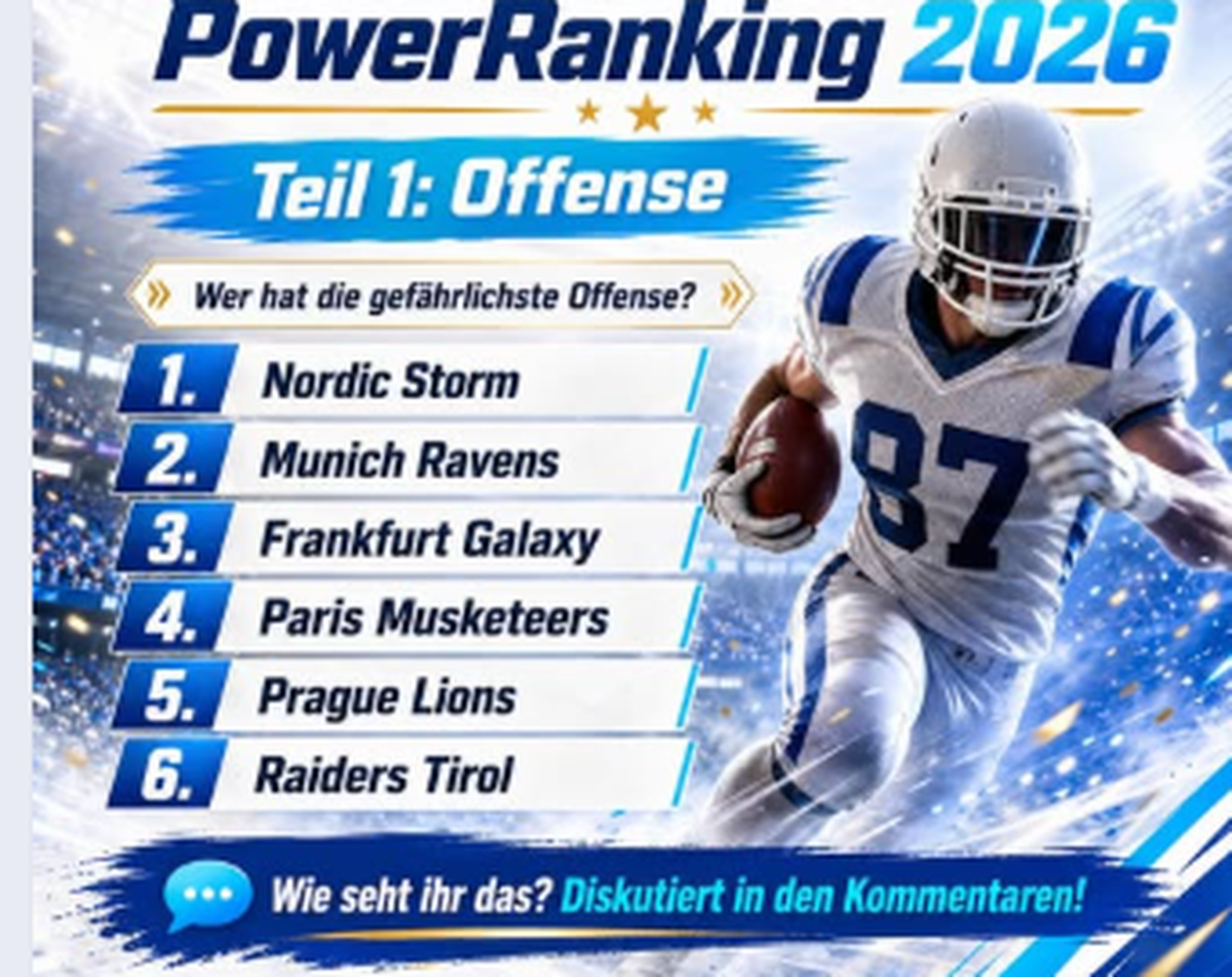 EFAND Power Ranking 2026 – Parte 1: Offense – Endzone Europe