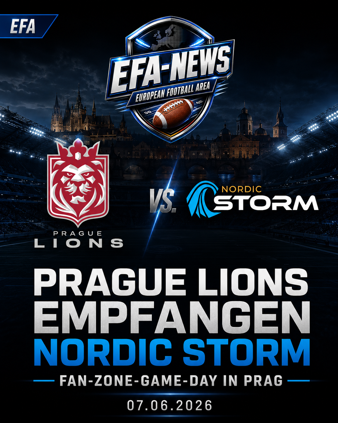 Prague Lions recibe a Nordic Storm en un Fan Zone Game Day – News zur Endzone Europe