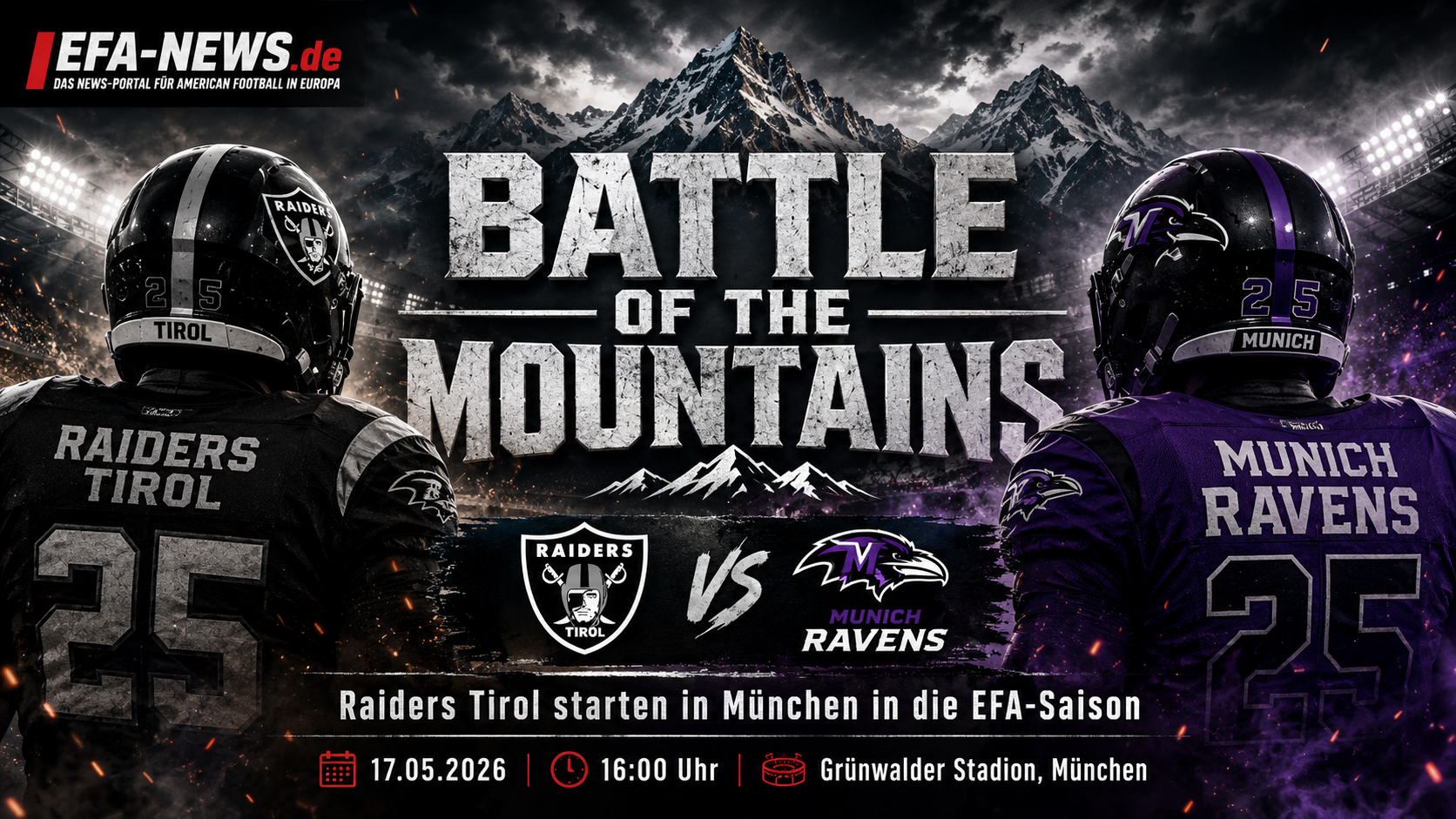Battle of the Mountains: Raiders Tirol starten in München in die EFA-Saison – Endzone Europe