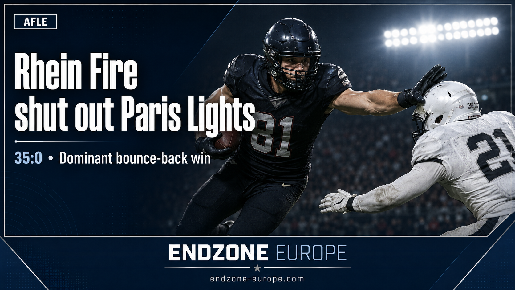Rhein Fire meldet sich mit 35:0-Shutout gegen Paris Lights zurück – Endzone Europe