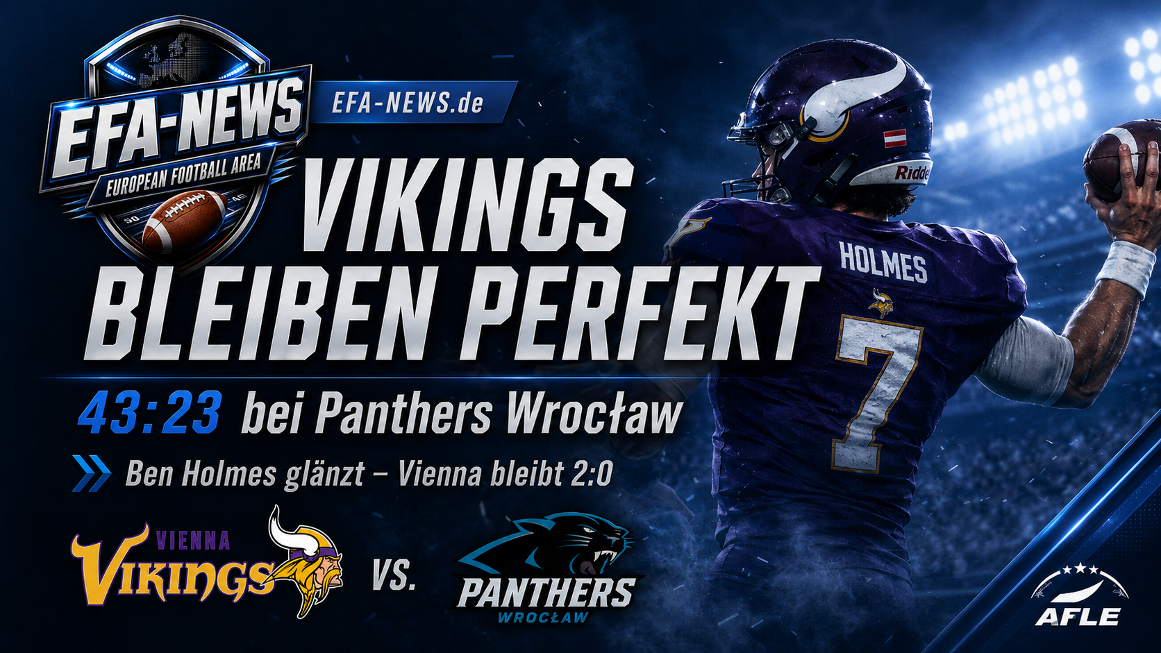 Vienna Vikings bleiben perfekt: Holmes und Straight führen Sieg in Wrocław an – Endzone Europe